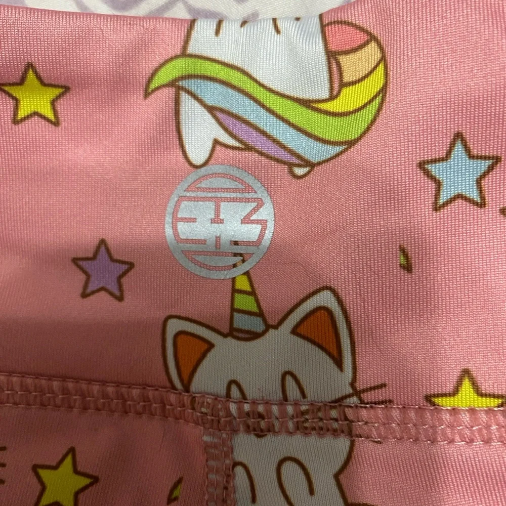 CUTE Pink Cat Print Athletic Shorts Size S - Picture 5 of 6
